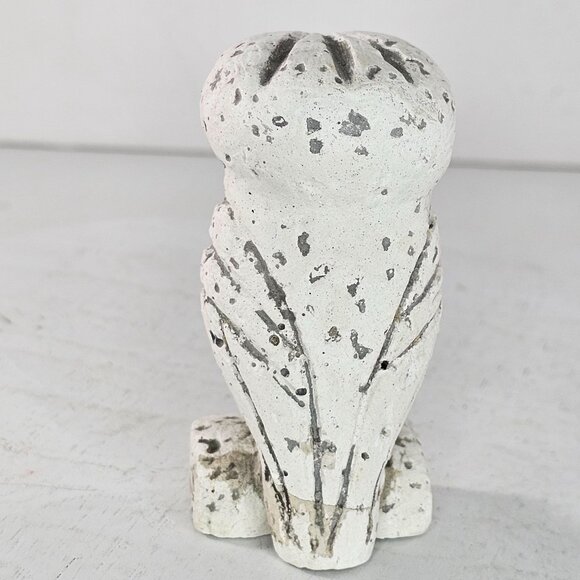 Vintage Hand Carved Stone Owl Figurine Greek Porous Stone White *Repaired* - Picture 5 of 9